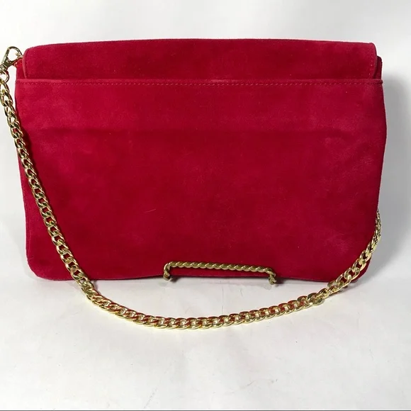 ANN TAYLOR Bella red Suede leather clutch bag - Picture 2 of 14